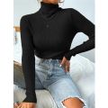 Knit Sweater Solid Turtleneck Pullover Casual Ribbed Basic Women Sweaters Slim High Quality Top Autumn Winter Women Clothes. 