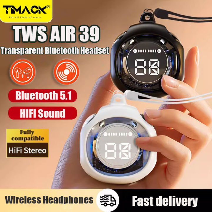 Timack%C2%AE%20Air%20buds%20Air39%20Transparent%20Fashion%20Noise%20Canceling%20Bluetooth%205.3%20Wireless%20Earbuds%20Bluetooth%20Headset%20for%20Xiaomi%20iPhone%20Headphone%20-%20Image%202