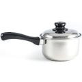 Stainless Steel Sauce Pan with SS Lid and Bakelite Handle - 16cm- Silver. 