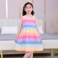 Children's and Girls' Sleeveless Cotton Silk Princess Tank Top Dress Summer Skirt. 