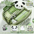 10 layer Panda High Appearance Transparent Pen Bag Boys 2023 New Large Capacity Stationery Box for Elementary School Students. 