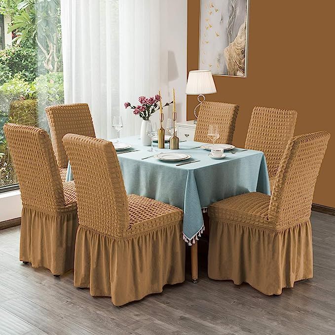 Turkey Piece Elastic Stretch Chair Cover Seat Covers Spandex Washable  Banquet Wedding Party brown colour