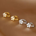 14k Flower Hoop Earings For Women Hikaw Silver Earrings  Non Tarnish Hypoallergenic Earings-MOILY. 
