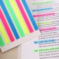 【Universal Car Parts Store】（NEW）160Pcs/set Color Multifunctional Long PET Index Stickers Reusable Self-Adhesive Fluorescent Macaron Translucent Sticky Notes Stationery Children Gifts School office Supplies. 