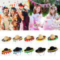 【Pioneer Gong】1Pc Mini Mexican Sombrero Hat With Headband Headdress Funny Carnival Party Hats Accessories Decoration Fiesta Party Favors. 