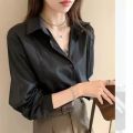 White Shirt for Women Spring Summer New Versatile Design Sense Niche Top Young Long Sleeve Base Bandage Dress Shirt Coat.