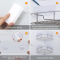 Shower Caddy Corner with Hooks, Organizer Wall Mounted 2 Pack.