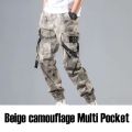 2022 new Joggers Cargo Pants for Men Casual Hip Hop Hit Color Pocket Male Trousers Sweatpants Streetwear Ribbons Techwear Pants.