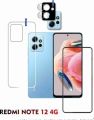 3 in 1 Combo For Xiaomi Redmi Note 12 4G ( Back Poly+ Back Camera Film + Front Tempered Glass).