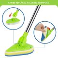 Extendable Floor Scrubber Triangle Sponge Telescopic Glass Wiper Long Brush Handle Floor Bathroom Bathtub Tile Cleaning Tool.