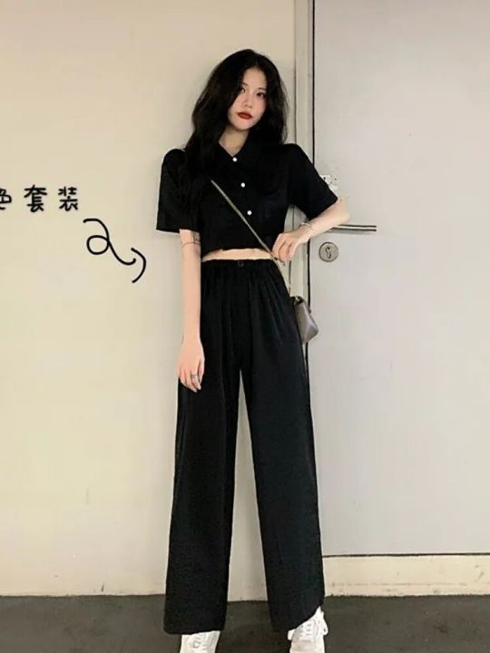Summer%20Two%20Pieces%20Set%20Women%20Summer%20Korean%20Short%20Sleeve%20Shirt%20Female%20Black%20Casual%20Sets%20Suit%20Black%20Blouse%20Wide%20Leg%20Pants%20Suit%202XL%20-%20Image%207