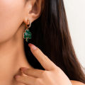 Irish Earrings欧美小众绿色耳配饰 跨境简约微镶百搭叶子耳环. 