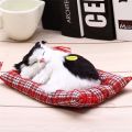 Stuffed Toys Lovely Simulation Animal Doll Plush Lazy Sleeping Cats Plush Toy with Sound Home Decorations. 