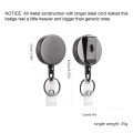 2 Pack Mini Heavy Duty Retractable Badge Holder Reel, Metal ID Badge Holder with Belt Clip Key Ring for Name Card Keychain(Small Glossy Black). 