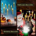 Halloween Floating Candles with Remote Control LED Flameless Candles Hanging Flameless Candlesticks LED Taper Candles.