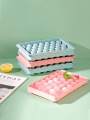 Round Ice Cube Tray With Storage Box Creative Quick Release Ice Cube Molds Party Bar Kitchen Square Container Cold Drink Set. 
