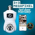 3MP+3MP (Mega Pixel) Dual Lens Full HD Wifi Bulb Holder Camera With 365Days Warranty.