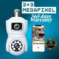 3MP+3MP (Mega Pixel) Dual Lens Full HD Wifi Bulb Holder Camera With 365Days Warranty. 