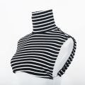 Womens Muslim Modal Turtleneck Collar Islamic Hijab Extensions Solid Color Mock Neck Cover Half Top Blouse Detachable Hijab.