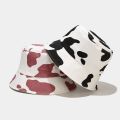 New Fashion Black We Cow Pattern Bucket Hats Fisherman Caps for Women Gorras Summer Women Panama Autumn Lady Outdoor Sun Cap.