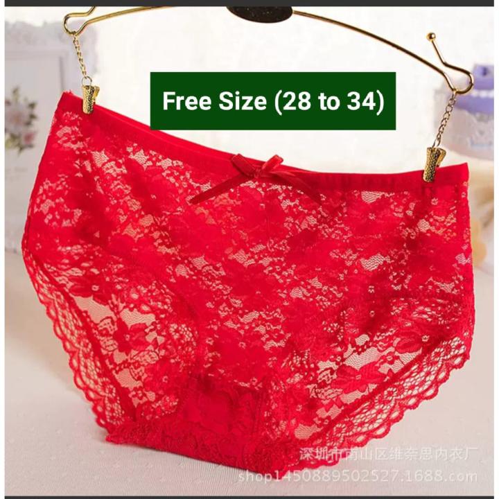 2 Pcs Soft Women Panty Underwear Full Lace (Free Size) Made in China by Tashza Collection