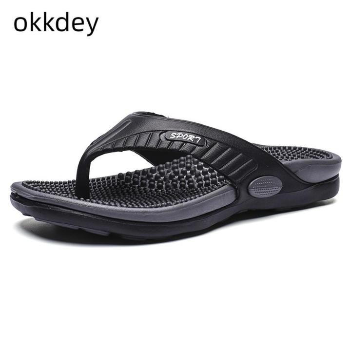 2023 New In Chinelos Summer Slippers Men Men's Flip Flops Shoes Breathable Massage Anti Slip Beach Slippers Sandals Big Size
