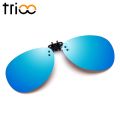TRIOO Clip on Sunglasses For Myopia Frame Rimless Flip Up Polarized Sun Glasses For Men Driving Anti-Glare Lunette Pilot Style.