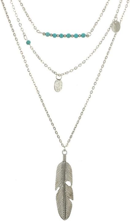 Multilayer%20Choker%20Necklace%20For%20Women%20Chain%20Jewelry%20Feather%20Pendant%20Multi%20Layer%20-%20Necklace%20For%20Girls%20Women%20-%20Image%203