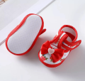 Newborn Baby Flower Print Shoes Summer Baby Girl Cute Bow Floral Print Breathable Princess Shoes Soft Sole Flat Anti-Slip Sandals (0-12 Month).