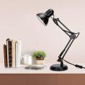 Metal Swing Arm Desk Lamps Gooseneck Clamp Lamp For Home Office Adjustable Architect Table Lamp Desk Light, Reading Lamp for Bedroom Study Room Black Red (Bulb Not Included). 