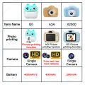 Digital Camera Toys Kids Instant Print Thermal Print Camera Instant Print Photo Video with 32G Memory Card Kids 1080P HD. 
