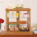 Miniature Bakery Case 1/12 Clear Doll House Cakes Cabinet Ornaments. 