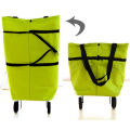 【Aesth Diary Store】New Travel Storage Bag Collapsible Women Shopping Bags Grocery Trolley Bag Wheel Bags Portable Storage Box Cart.