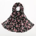 2023 Fashion Print Floral Bubble Chiffon Hijab Lady Print Soft Sun-resistant Shawls and Wraps Scarf Women Muslim Sjaal 180*70cm.