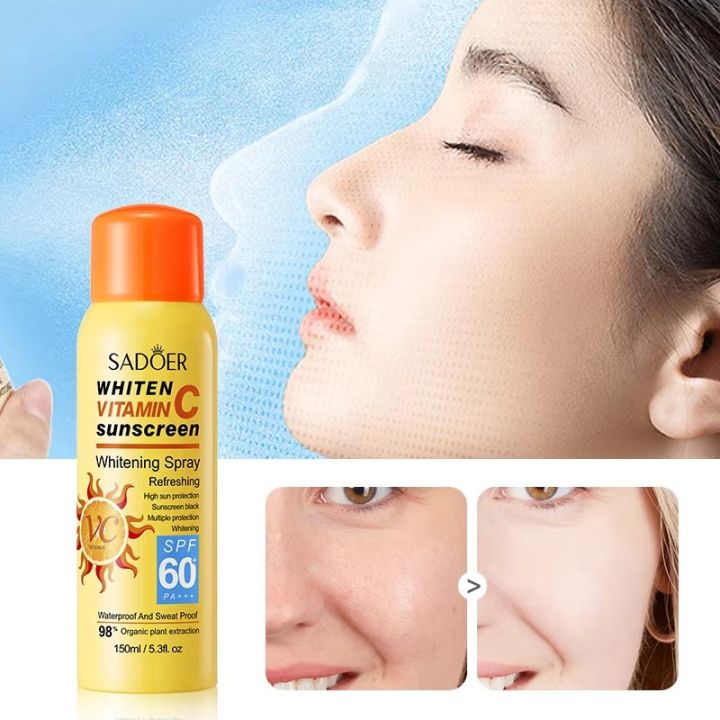 SADOER Whiten Refreshing Vitamin C Waterproof SPF 60+ PA+++ Sunscreen Spray- 150ml