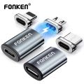 FONKEN USB Cable Magnetic Adapter Micro USB Type C Magnetic Charger Connector For iPhone Samsung Usbc 3 in 1 Charging Converter. 