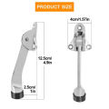 1pics Kickdown Door Stopper Zinc Alloy Foot-Operated Lever Door Stops Non-Slip Rubber Adjustable Door Holder Hardware- Silver.