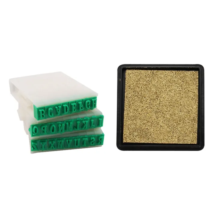 26%20Pcs%20Detachable%2026-Letters%20English%20Alphabet%20Plastic%20Stamp%20&%201%20Pcs%20Ink%20Pad%20Stamp%20Pad%20Gold%20-%20Image%203