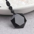 Tiger Eye Stone Obsidian Protection Pendant Necklace Natural Healing Crystal Carved Gemstone with 316L Stainless Steel. 