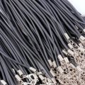 Black Leather Cord Necklace With Sterling Silver.
