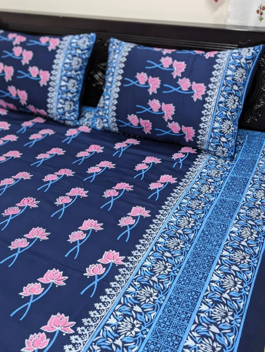 Soft%20Twill%20Cotton%20Hand%20Block%20King%20Size%20Bedsheet%20-%20Image%202