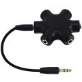 Multiple Headphone Splitter 5 Jack 3.5mm Audio Adapter 1 Male to 5 Port Female Splitter with 3.5mm Stereo Cable for Earphone. 