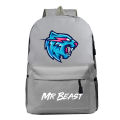 Mr Beast Lightning Cat Backpack Creative Pattern Printing Outdoor Travel Bag Student Schoolbag. 