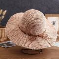 Beach Hats Adults Female Sunscreen Cap Simple Women Straw Hats Summer Sun Hats for Women Lady Folding Bow Travel Caps Female.
