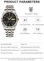 Poedagar PO615 Black Stainless Steel Analog Wrist Watch For Men - Time lovers.