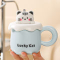 Creative cartoon cute cat ceramic mug student mug milk mug office drinking mug couple mug gift.