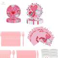 Valentine's Day Decoration Valentines Day Tableware Set for Holiday Wedding. 