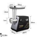 Sonifer SF-5002 hot sale household 1200w copper motor 3pcs metal disc electric meat grinder.