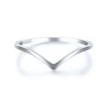 Simple 925 Sterling Silver Rings for Women Men Anti-allergy Gold/Silver Color Smooth Wedding Rings V Shape Smooth Slim Rings. 