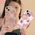For Vivo Y27s Y36 Y12 Y17s Y27 Y15 Y20 Y17 Y35 Y21 V25 E Y16 Y22 Y11 Y15s Y20s Y30 Y51 Y02 Y12s V29 Y22s Y91 Y31 Y91C Y21s Y33 V27 Oil Painting Pink Large White Flower Strawberry Doodle Case. 